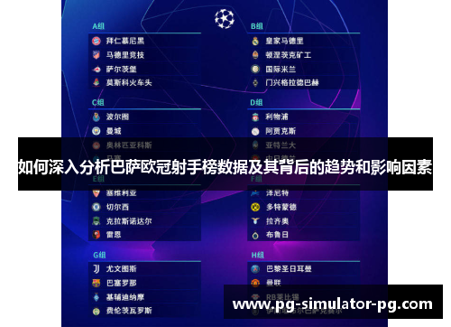 如何深入分析巴萨欧冠射手榜数据及其背后的趋势和影响因素 如何深入分析巴萨欧冠射手榜数据及其背后的趋势和影响因素